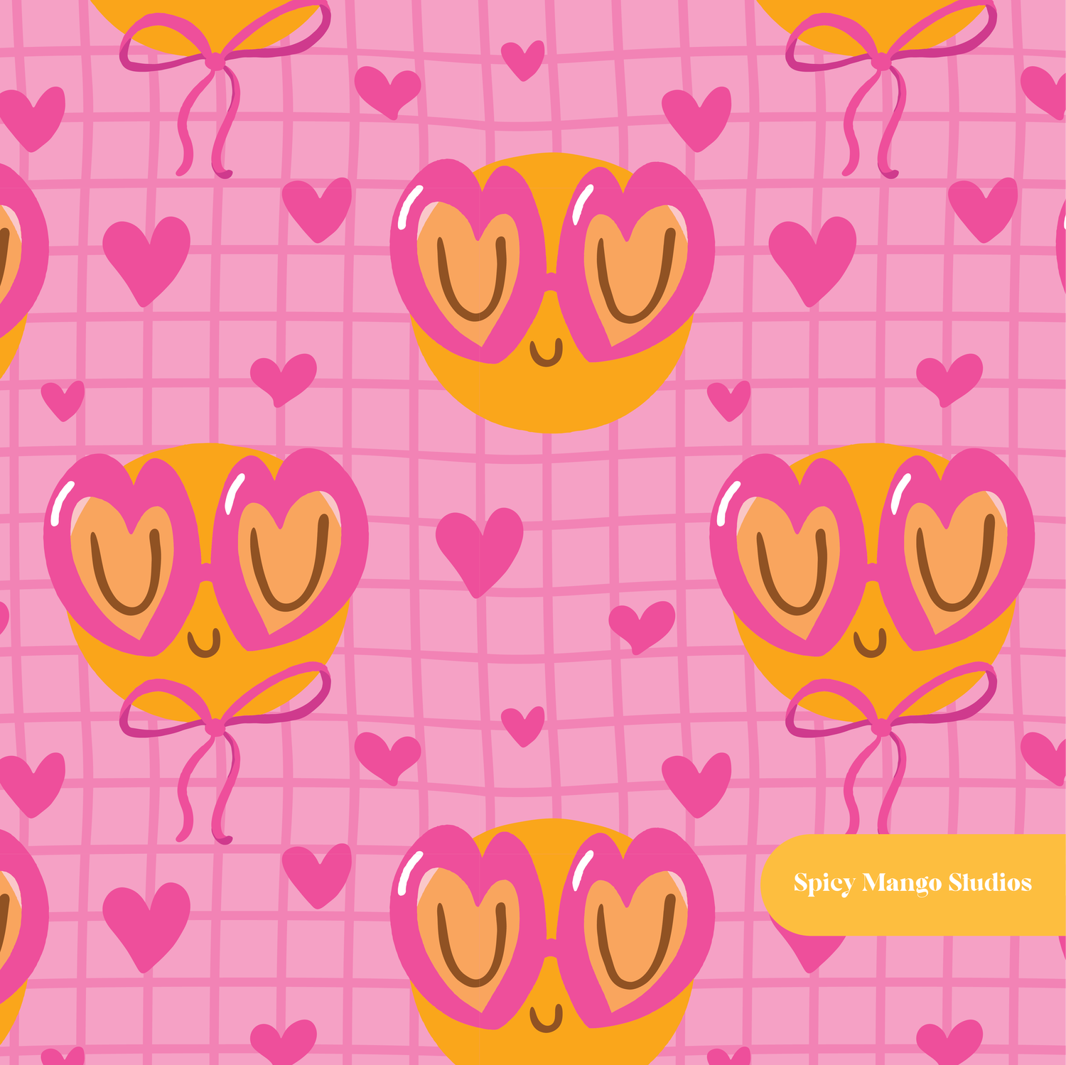 Pink Happy Love Seamless Pattern