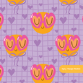 Purple Happy Love Seamless Pattern