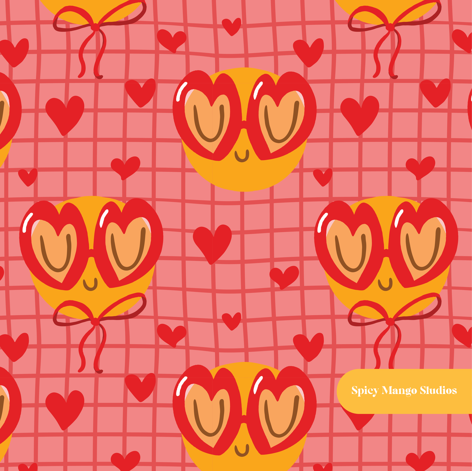 Red Happy Love Seamless Pattern