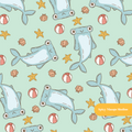 Mint Hammerhead Seamless Pattern