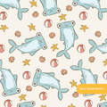 Neutral Hammerhead Seamless Pattern