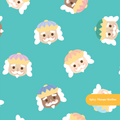 Aqua Happy Nutcracker Seamless Pattern