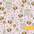Lavender Honey Seamless Pattern