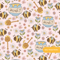 Pink Honey Seamless Pattern