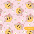Pink Happy Bows Seamless Pattern