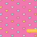 Hot Pink Heart Polka Dot Seamless Pattern