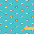 Teal Heart Polka Dot Seamless Pattern