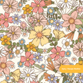 Neutral Happy Fall Floral Seamless Pattern