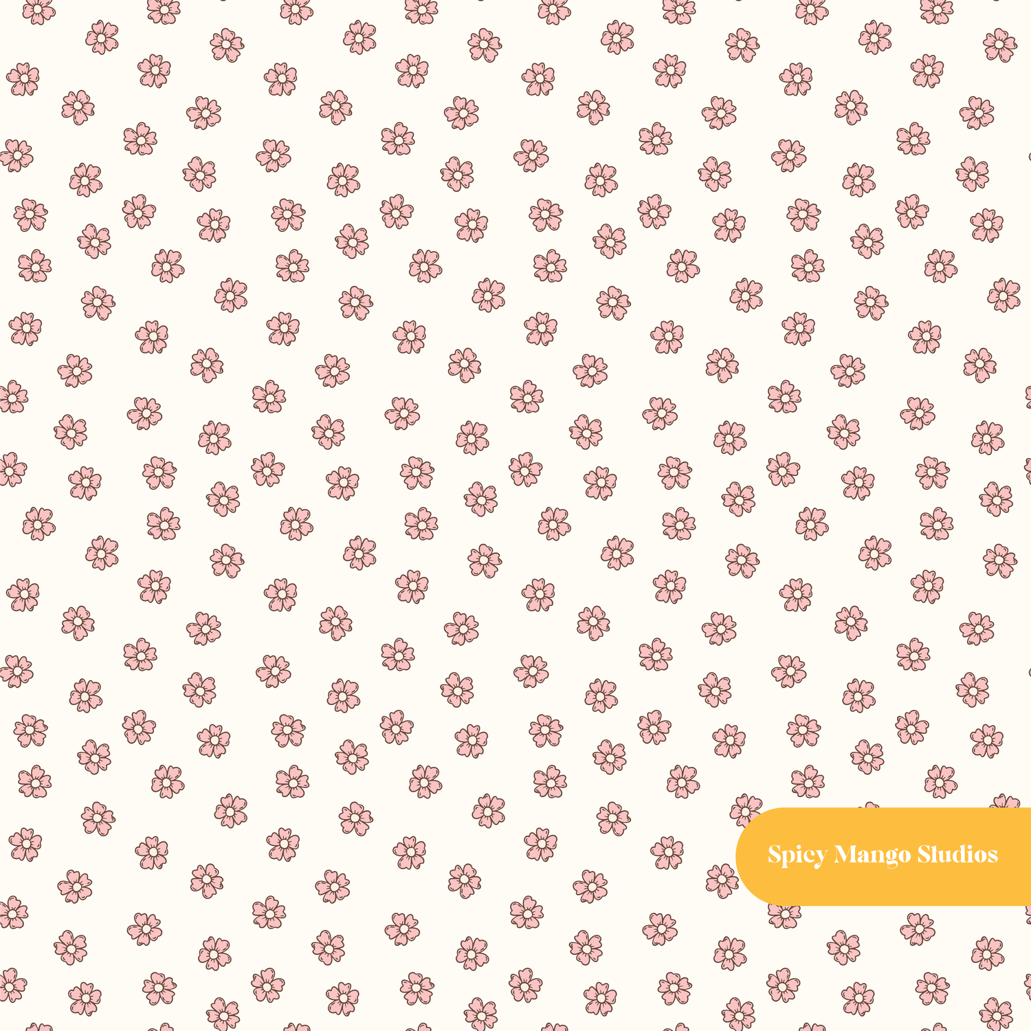 Neutral Summer Floral Seamless Pattern