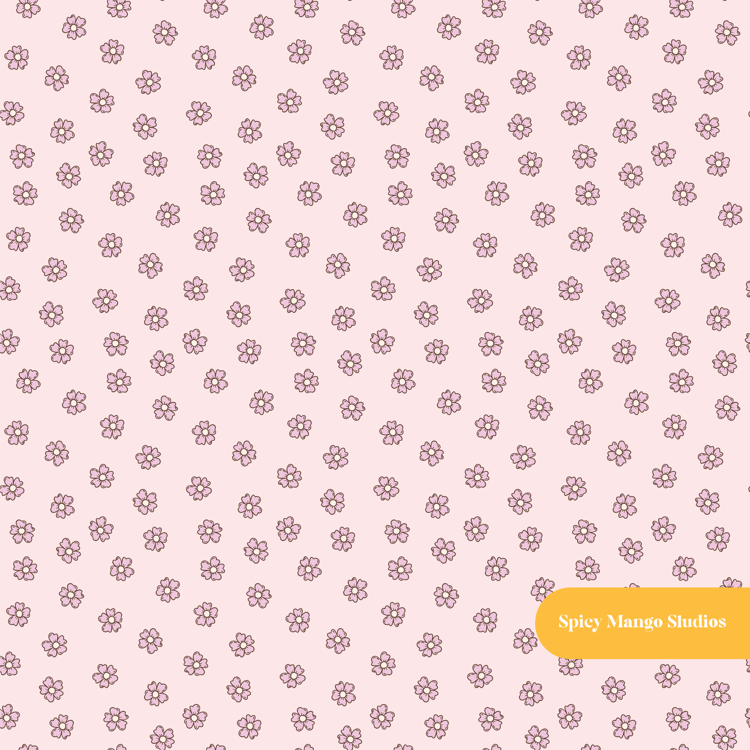 Pink Summer Floral Seamless Pattern