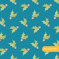 Aquamarine Happy Holly Seamless Pattern – Digital Download