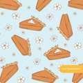 Light Blue Hey Pumpkin Pie Seamless Pattern