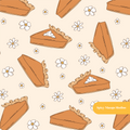 Neutral Hey Pumpkin Pie Seamless Pattern