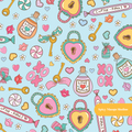 Light Blue Happy Love Valentine Seamless Pattern