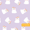 Purple Happy Ghost Seamless Pattern