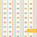 Cream Heart Pinstripe Seamless Pattern