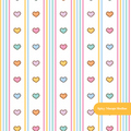 White Heart Pinstripe Valentine's Seamless Pattern