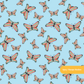 Light Blue Harley Butterfly Seamless Pattern
