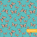 Teal Harley Butterfly Seamless Pattern