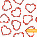 White Love on the Line Seamless Pattern