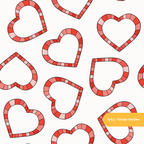 White Love on the Line Seamless Pattern