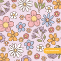 Lavender Happy Floral Seamless Pattern