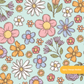 Mint Happy Floral Seamless Pattern