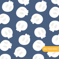 Denim Blue Happy Skeleton Seamless Pattern