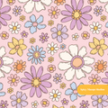 Pink Happy Spring Floral Seamless Pattern
