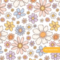 White Happy Spring Floral Seamless Pattern