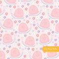 Pink Happy Snails Seamless Pattern