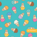 Aqua Ice Cream Medley Seamless Pattern – Digital Download