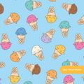 Light Blue Ice Cream Medley Seamless Pattern – Digital Download