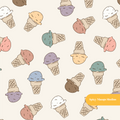 Neutral Ice Cream Medley Seamless Pattern – Digital Download