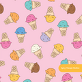 Pink Ice Cream Medley Seamless Pattern – Digital Download