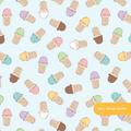 Light Blue Ice Cream Shop Seamless Pattern – Digital Download