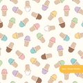 Off White Ice Cream Shop Seamless Pattern – Digital Download