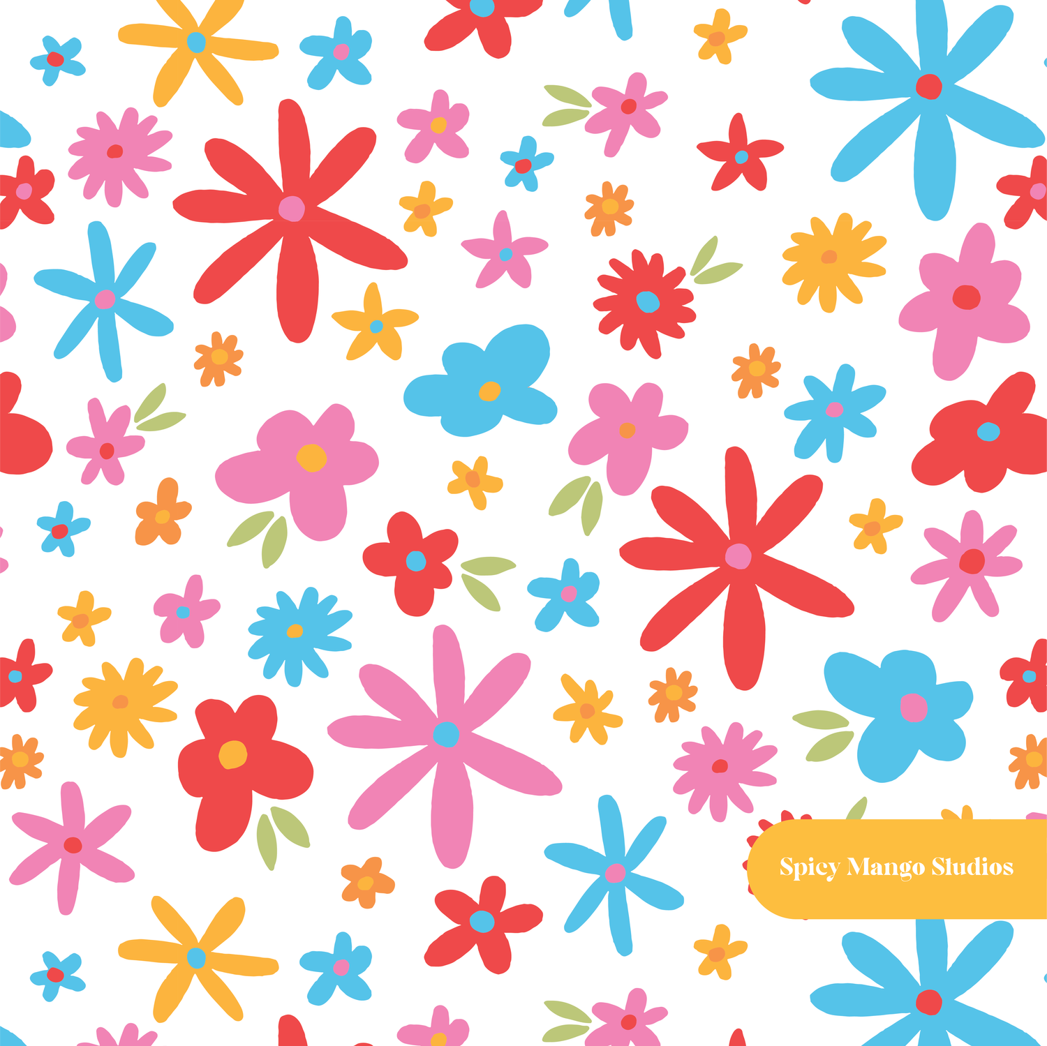 White Jen Jen Floral Seamless Pattern