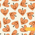 Neutral Jack-O-Hearts Seamless Pattern