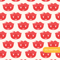 Neutral Love Bite Seamless Pattern