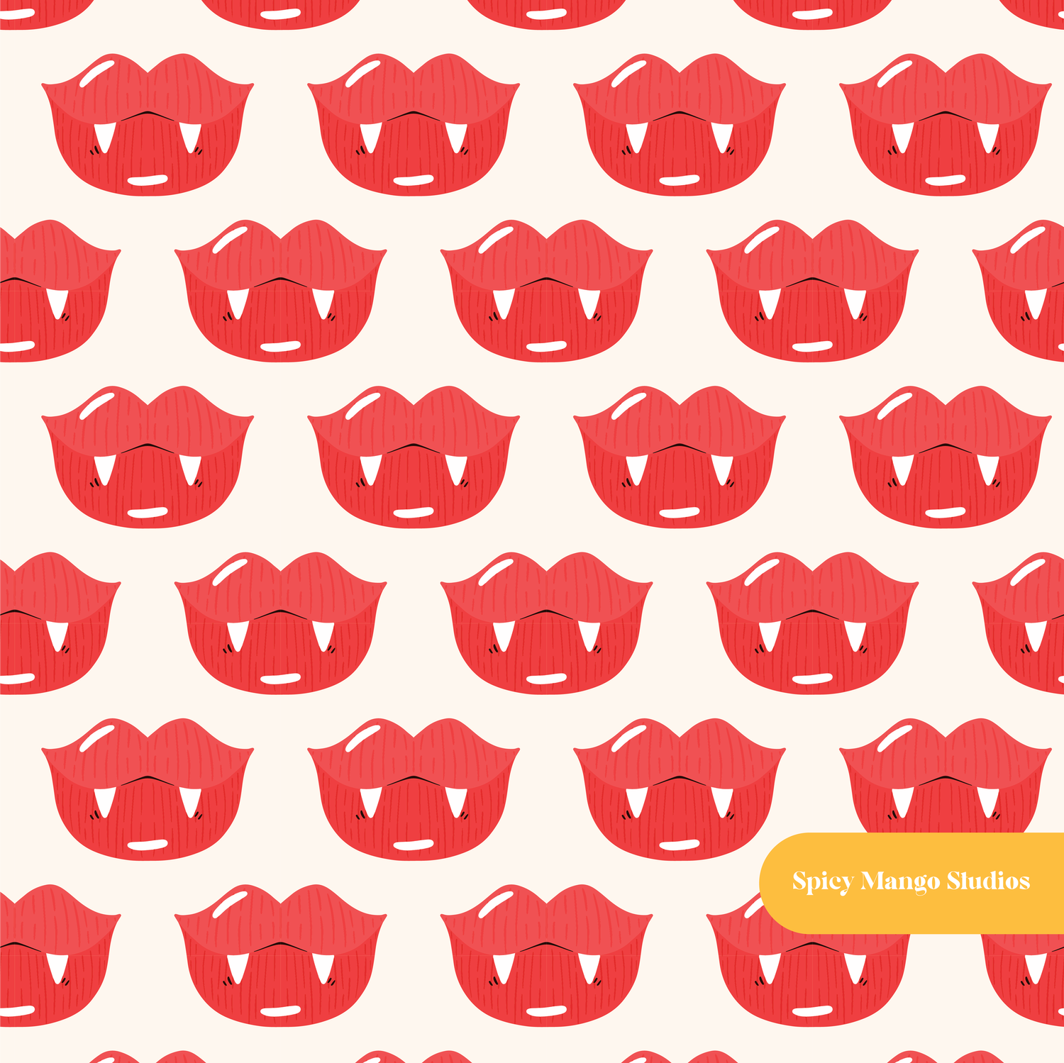 Neutral Love Bite Seamless Pattern