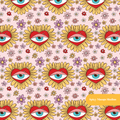 Light Pink Lucky Hearts Evil Eye Seamless Pattern