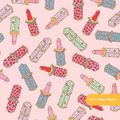 Light Pink Lucky Lipstick Seamless Pattern