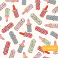 Neutral Lucky Lipstick Seamless Pattern