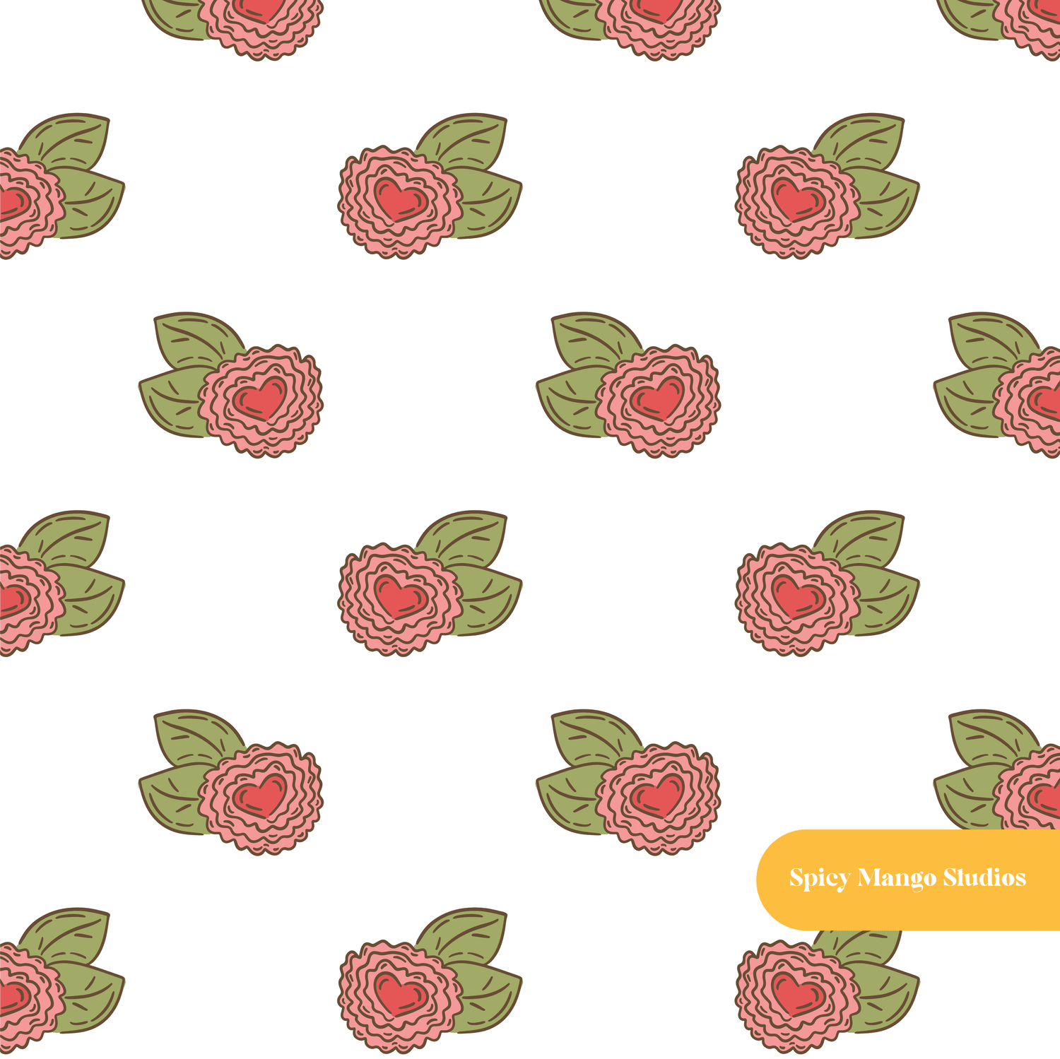 White Lorelai Floral Seamless Pattern