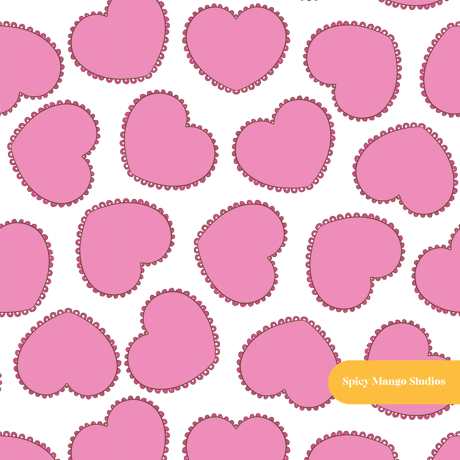 Pink Lovely Heart Seamless Pattern