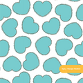Teal Lovely Heart Valentine's Seamless Pattern