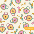 Neutral Love Locket Seamless Pattern