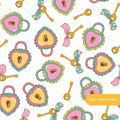 White Love Locket Seamless Pattern