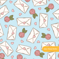 Light Blue Love Notes Valentine's Seamless Pattern